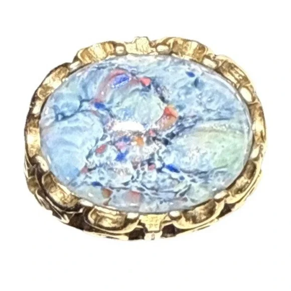 Park Lane  Blue Labradorite Moonstone Gold Tone Cocktail Ring Vintage J-10P - Picture 2 of 4